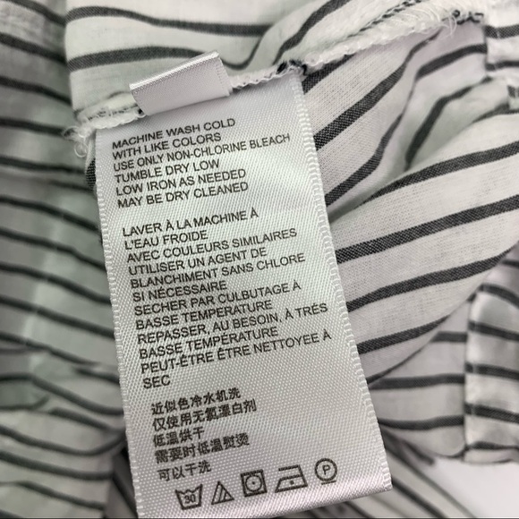 Urban Outfitters Crop Top Stripe XS Short Sleeve Cotton Button Front Collar - Picture 8 of 11